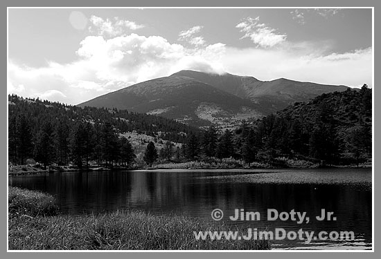 O'Haver Lake and Mt. Ouray (Colorado) in Black and White